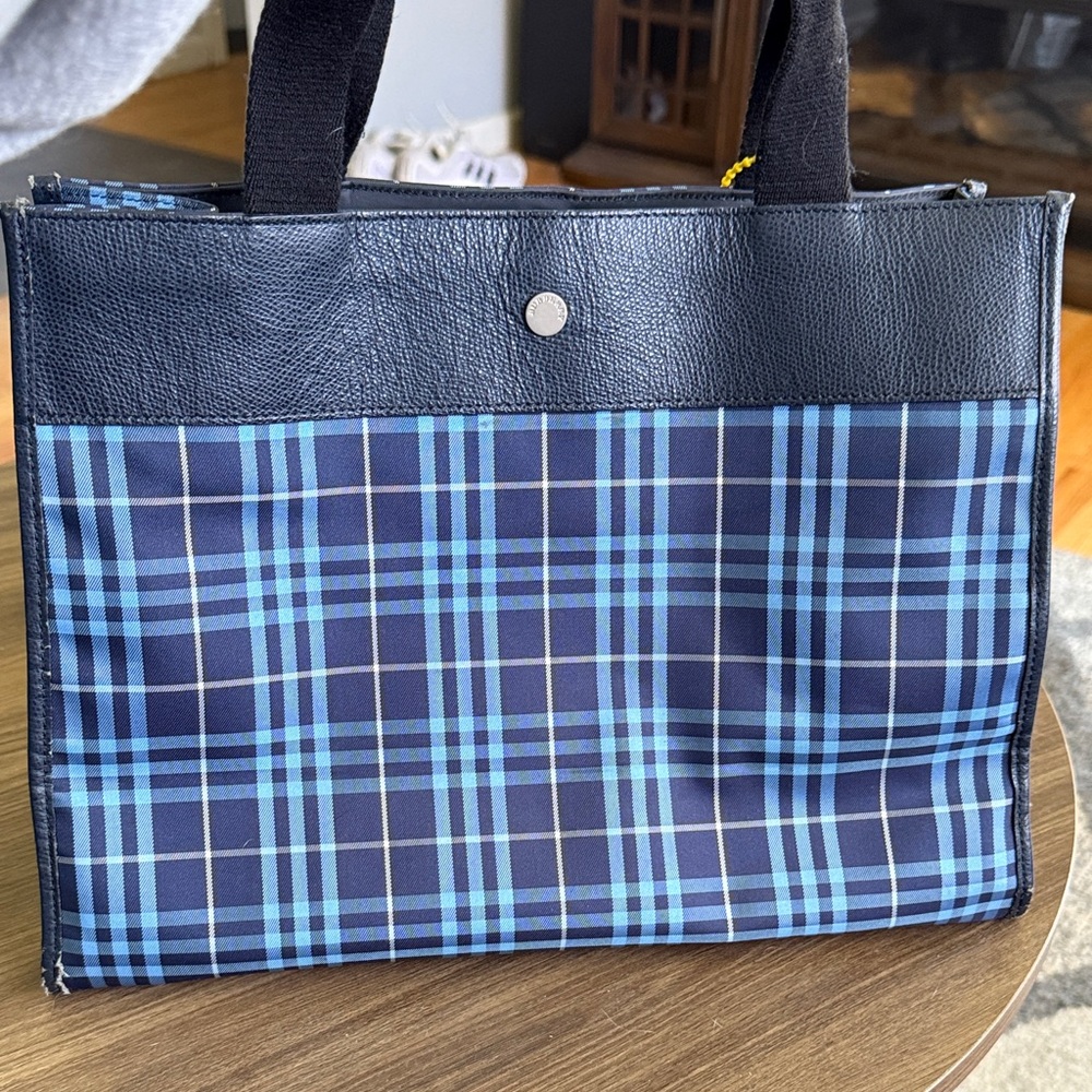 Burberry Navy and Light Blue authentic official blue tag hand bag